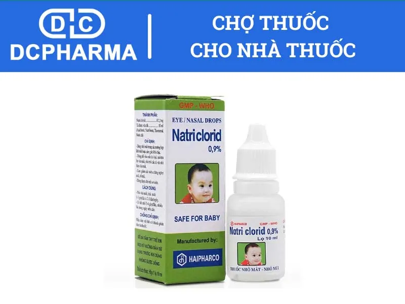 Natri Clorid 0.9% nhỏ mắt mũi cọc 10 lọ x 10ml Hải Phòng