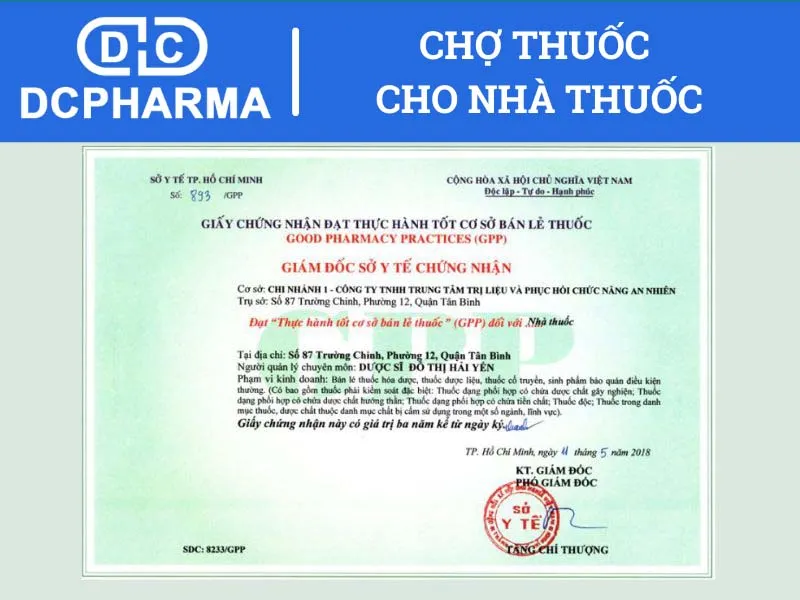 thủ tục xin cấp chứng nhận thực hành tốt cơ sở quầy thuốc