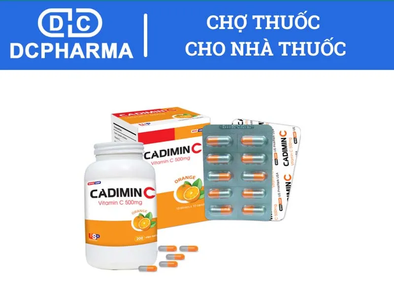 Cadimin C Vitamin C 500mg hộp 10 vỉ x 10 viên nang USP