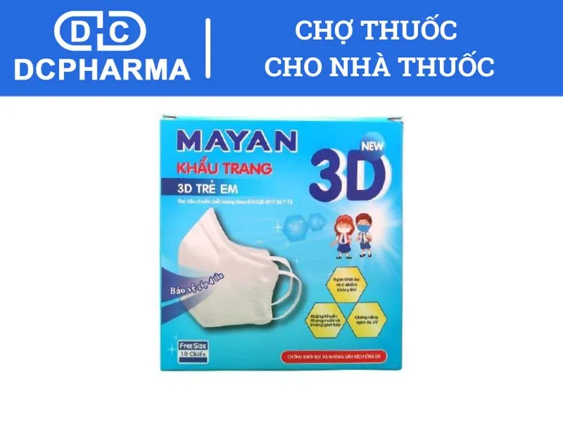 khẩu trang y tế 3d trẻ em