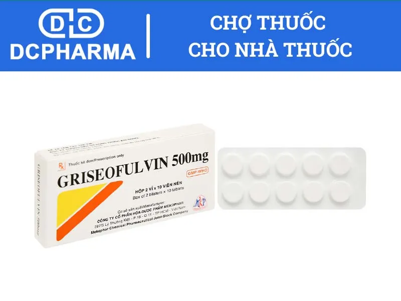 Thuốc trị nấm da đầu Griseofulvin 500mg